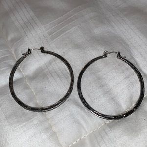 Gunmetal Hoop Earrings